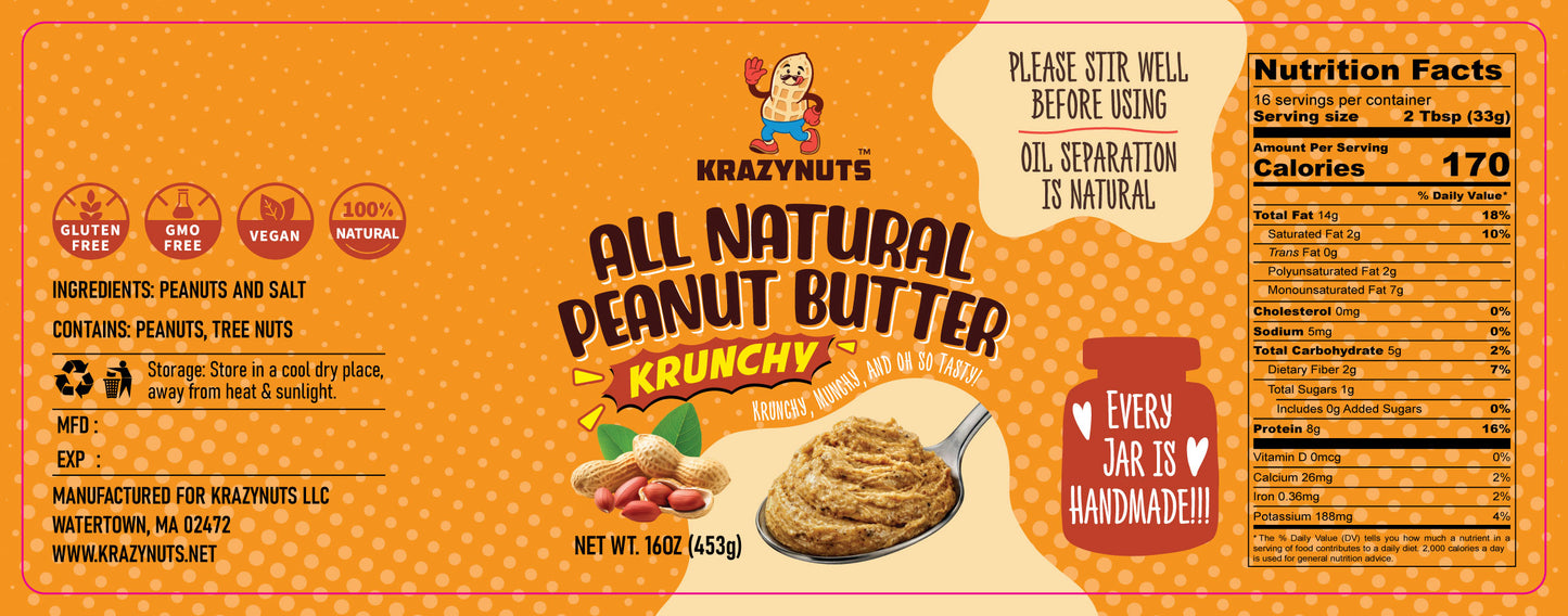 Crunchy Healthy Natural Peanut Butter