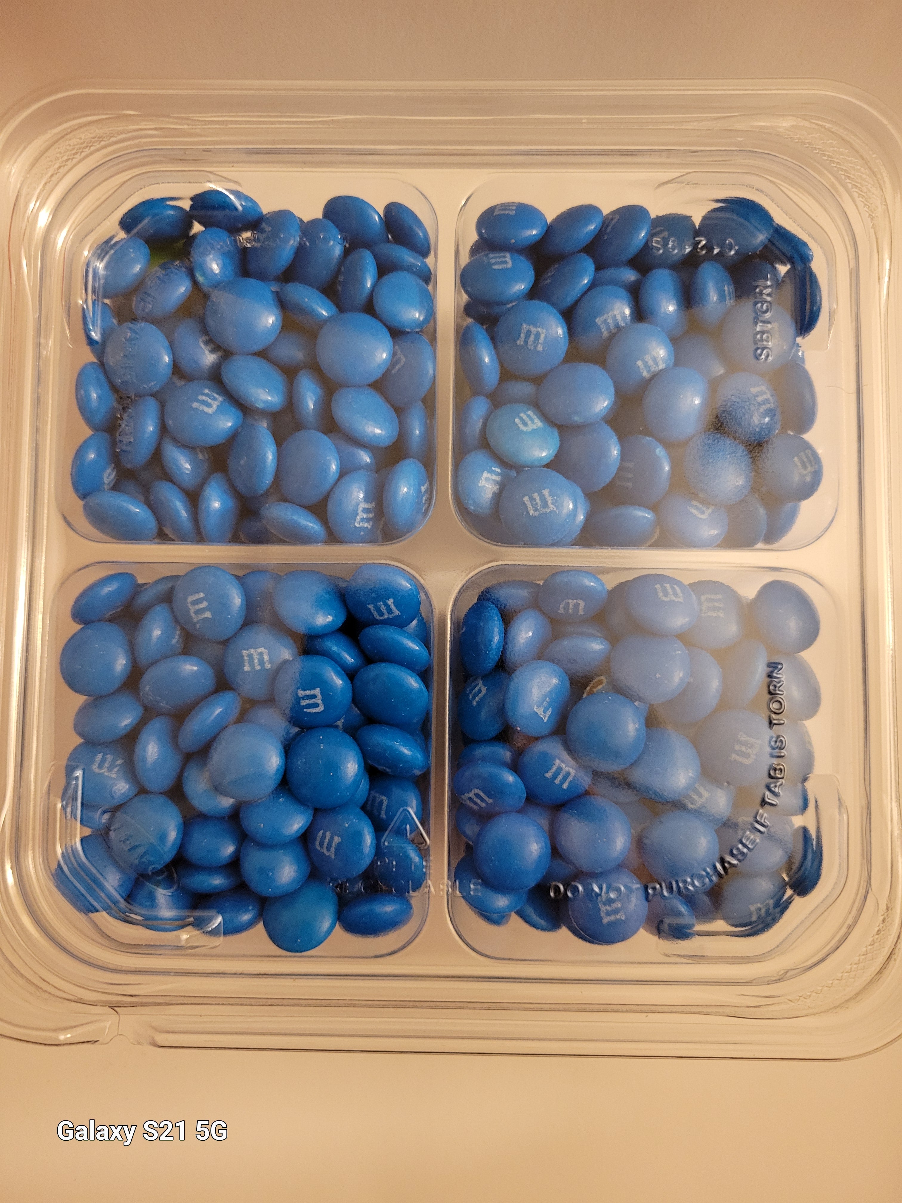 Blue M&Ms, quadruple share pack, 2 pounds, milk chocolate.