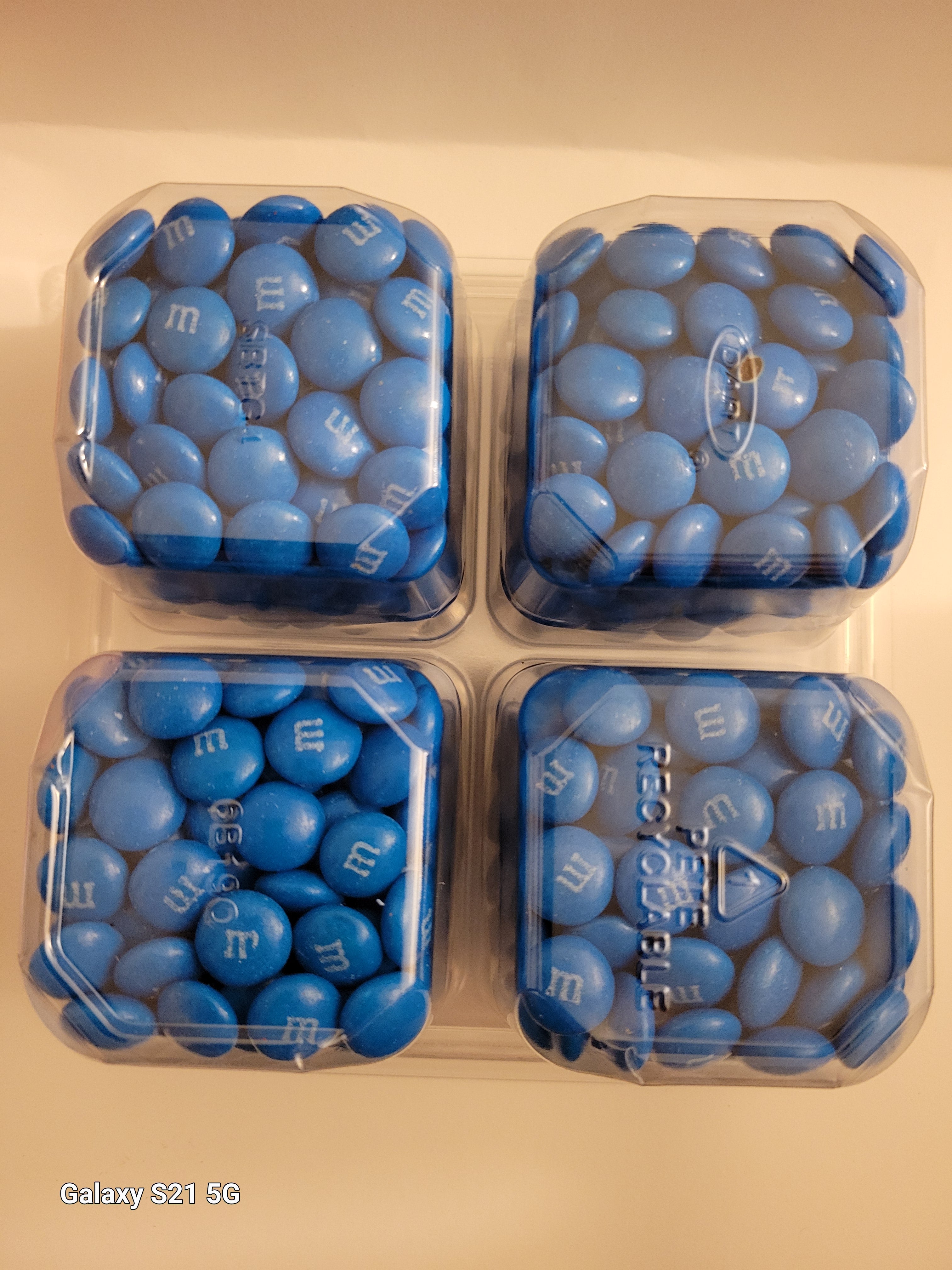 Blue M&Ms, quadruple share pack, 2 pounds, milk chocolate.